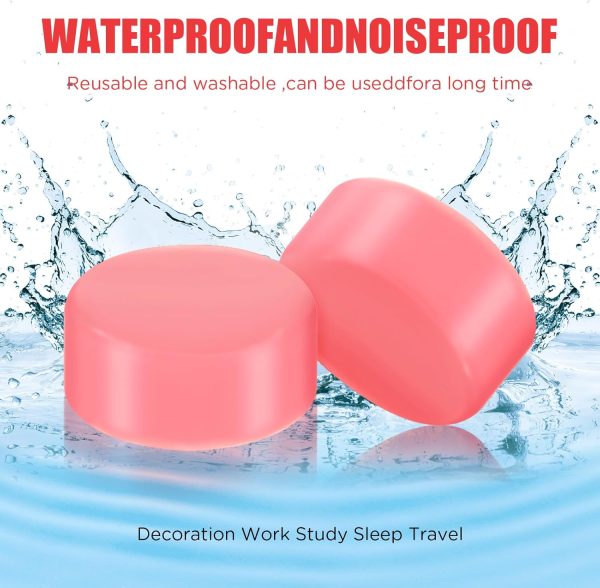 12 Pack Soft Ear Plugs for Sleeping, Reusable Moldable Silicone Earplugs Noise Cancelling Reduction for Concerts, Swimming, Shooting, Snoring, Airplane, Musicians, Motorcycle (Pink) - Image 5