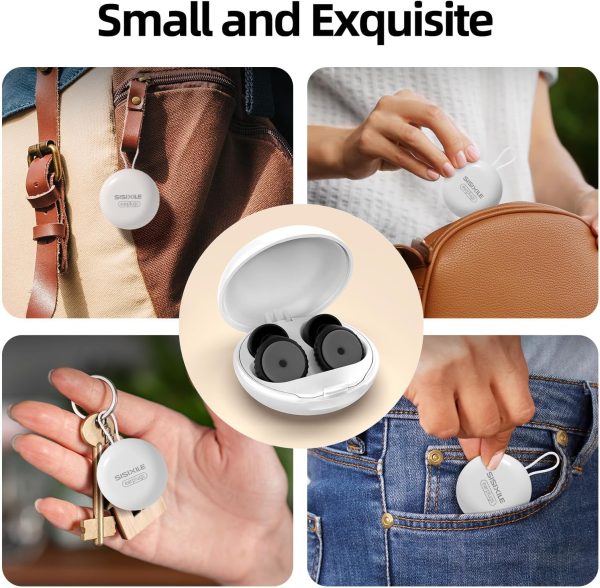 2 Pairs of Ear Plugs for Sleeping, Made of Ultra-Comfortable Silicone with Passive Noise Reduction Technology for Noise Reduction 45 dB, 8 Ear Tips in XS/S/M/L, Black+White - Image 6