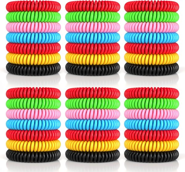60 Pack Mosquito Repellent Bracelets, DEET-Free Mosquito Bands for Adults & Kids, Individually Wrapped Repellent Wristbands, Camping Travel Beach Essentials
