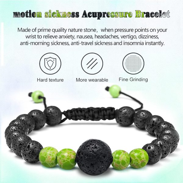 Anti Motion Sickness Bands, Nausea Wristband, Morning Sickness Nausea Relief, Adjustable Acupressure Bracelet for Sea Car Travel Sickness, Push Bead Into Wrist, Helps Vertigo, Relieves Dizziness(6PCS) - Image 4