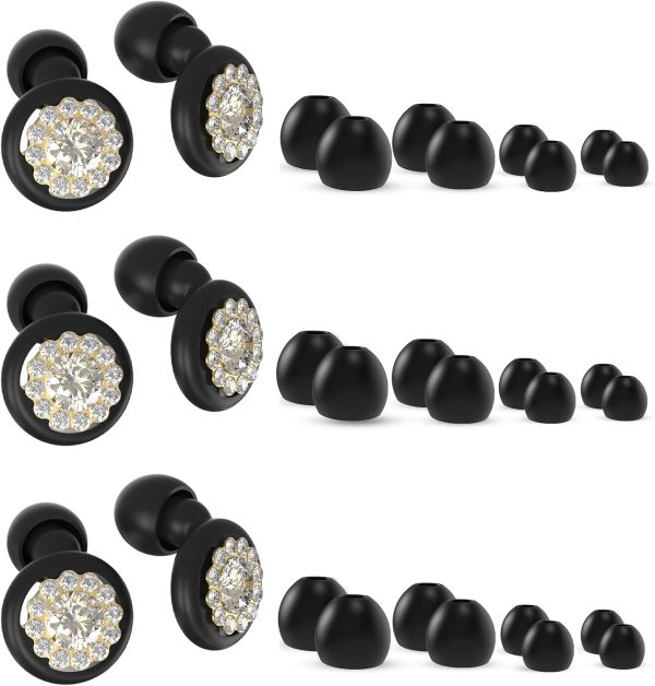 Concert Ear Plugs, Reusable Small Hearing Protection EarPlugs for Sleeping, Block Out Snoring, Swimming, and Noise Sensitive People, Noise Reduction 35dB – 3 Pairs Pack(Black)