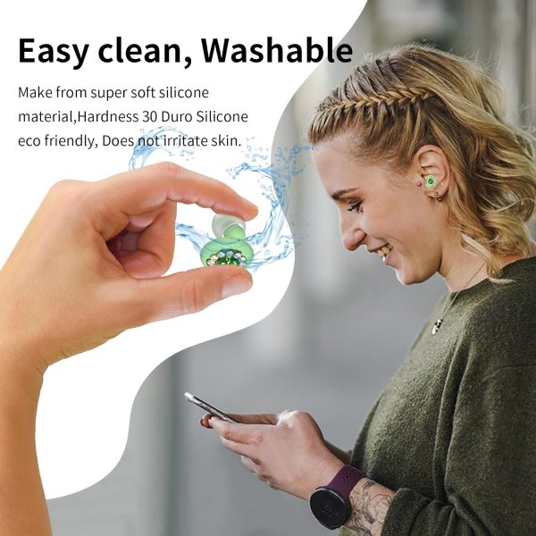 Concert Ear Plugs, Reusable Small Hearing Protection EarPlugs for Sleeping, Block Out Snoring, Swimming, and Noise Sensitive People, Noise Reduction 35dB – 3 Pairs Pack(Black) - Image 3