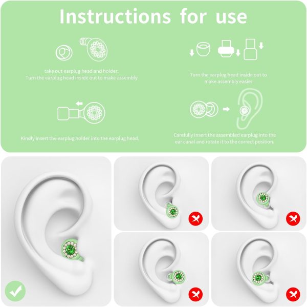 Concert Ear Plugs, Reusable Small Hearing Protection EarPlugs for Sleeping, Block Out Snoring, Swimming, and Noise Sensitive People, Noise Reduction 35dB – 3 Pairs Pack(Black) - Image 4