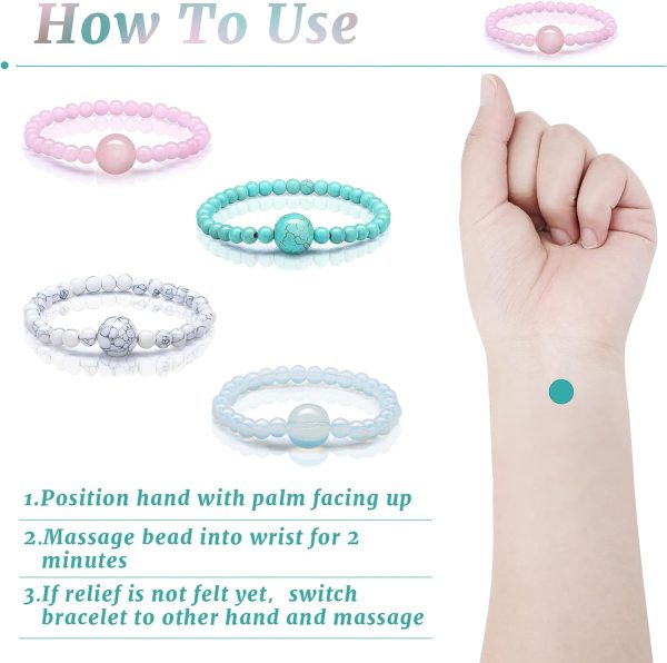 Jadive 4 Pieces Anti Nausea Wristband Seasickness Motion Sickness Bracelets Wristband Adjustable Motion Nausea Bands for Motion Sickness, Morning Sickness, Car Sickness, Travel Sickness - Image 4