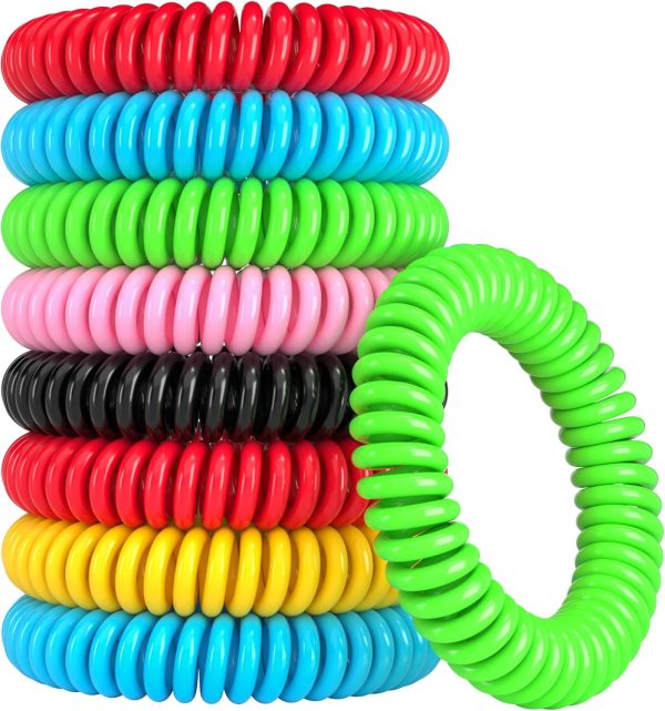 Mosquito Repellent Bracelets, 10 Pack DEET-Free Mosquito Bands, Individually Wrapped Waterproof Repellent Wristbands for Adults and Kids