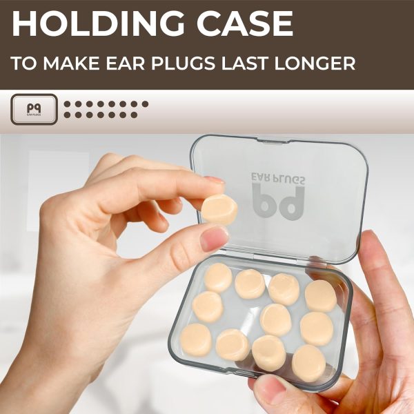 PQ Silicone Ear Plugs for Sleeping - 15 Wax Earplugs for Sleep and Swimming Ear Plugs, Soft Ear Covers for Sleeping and Water Ear Plugs, Wax Ear Plugs Noise Cancelling 32Db, (15 Pillows), Skin Tone - Image 2